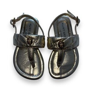 Gold Metallic Kurt Geiger Mini Kensington T-Bar Sandal